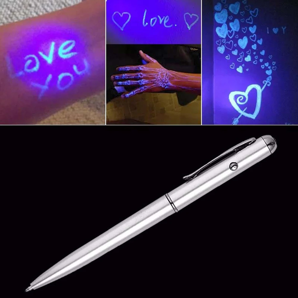 Multifunction Pen Invisible Ink Pen Funny 2 in1 Invisible Ink Magic Security Handwriting Pen With UV Light