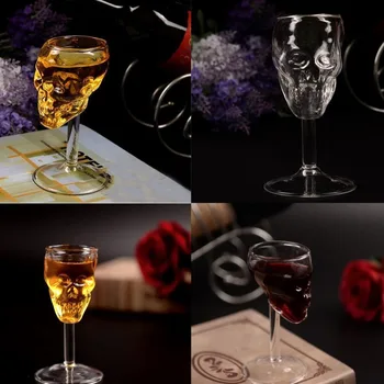 Transparent Beer Wine Cup Bottle Glass Skull Cup Red Wine Sober Kitchen Accessories High Cocktail Glasses from Skull Stores