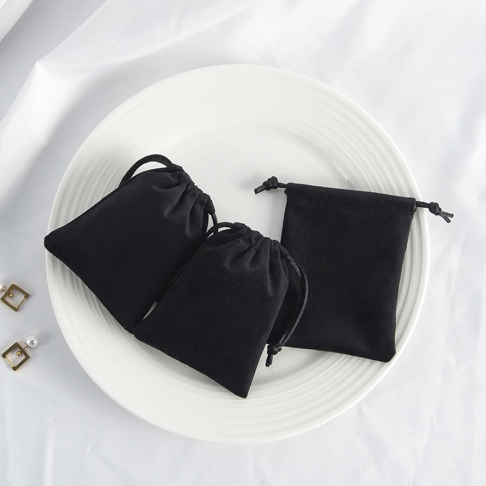 Sacchetto Velluto Sacchetti Di Velluto Nero Con Coulisse Per Gioielli