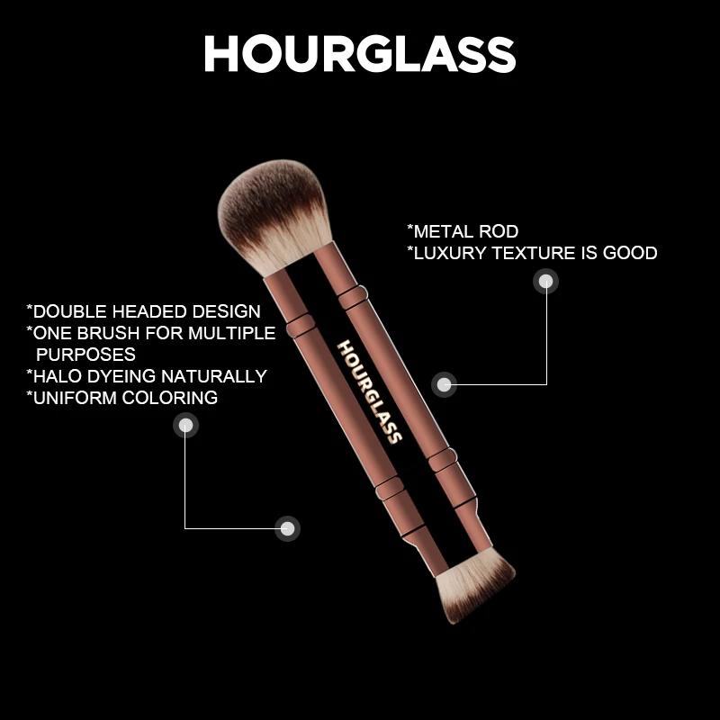Hourglass Makeup Brush- No.26 Double Head Retractable Foundation Brush Fiber Smudge Face Makeup Brush 3