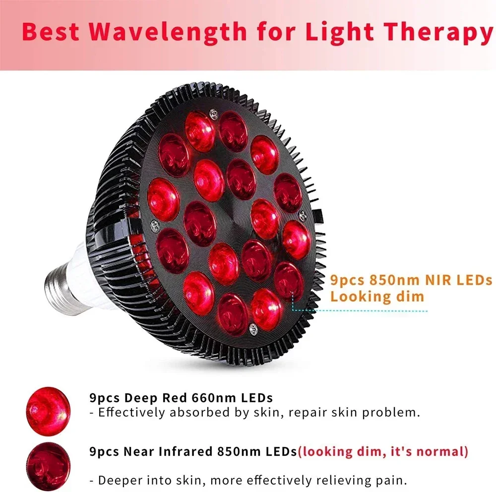 Infrared Therapy Lamp 54W PAR38 LED Beauty Spa Anti Aging Device