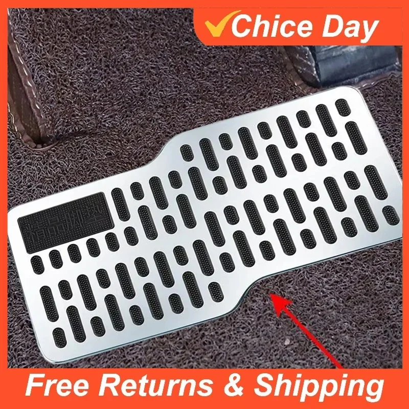 Car Foot Mat Driver Truck Floor Mat Wear-Resistant Stainless Metal Brake Plate Anti-Slip Pedal For Women Automotive Road Trip