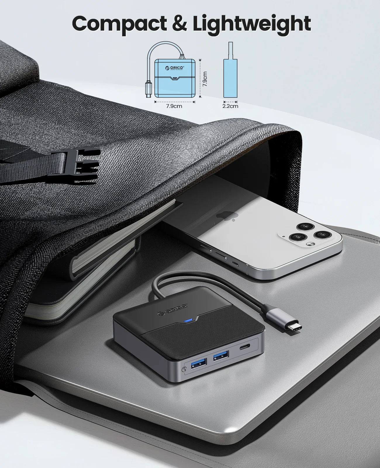 Orico tipo c Docking Station Usb 3.0 Hub 4k60hz Adaptador Rj45 pd Compatível com Hdmi para Macbook Ipad Air m1 Acessórios para pc Splitter - Imagem 2