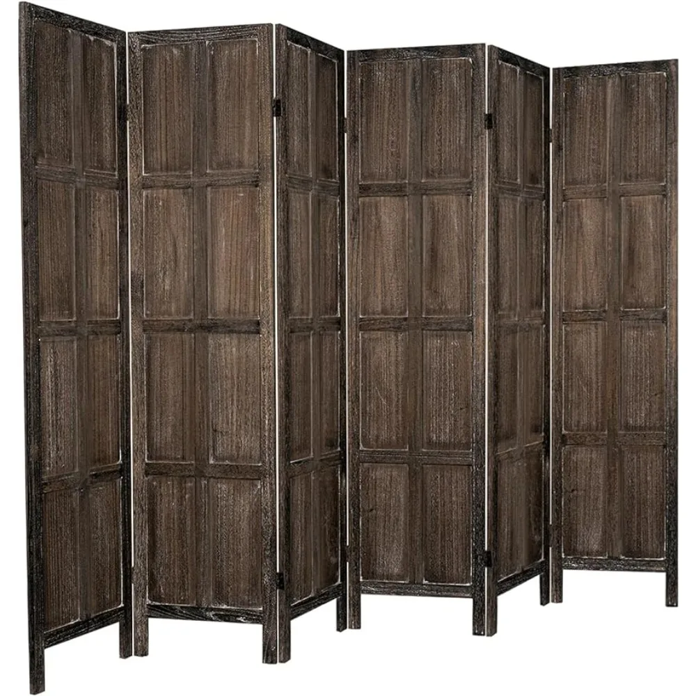 

6 Panel Wood Room Divider Wall, Room Dividers and Folding Privacy Screens Privacy Screen Partition for Rooms, Room Separator