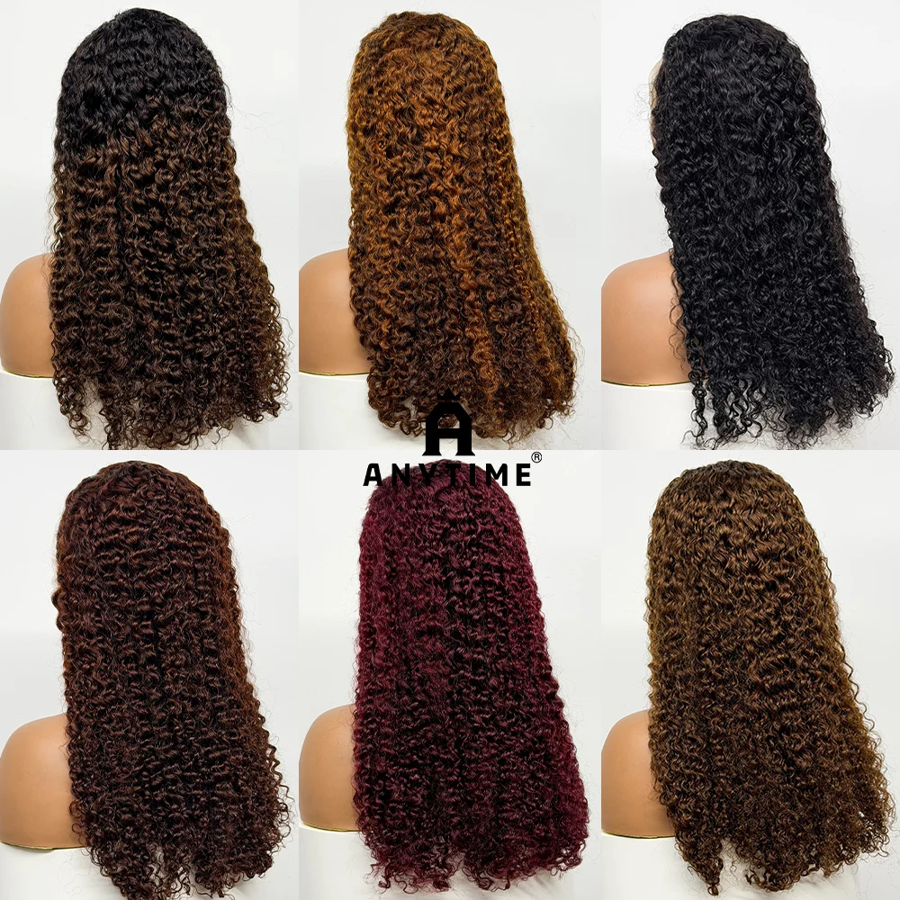 24 inch Full Water Wave Human Hair Wig 100% Human Hair 300% Density 13x4 Lace Frontal Front Curly Human Hair Wig for Black Women