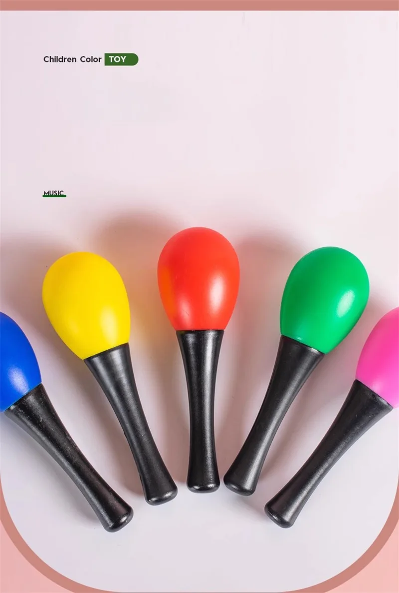 Description Picture 4 of item1 Or 5pcs Small Maraca Training Sand Hammer Playthings Grasp Shaking Musical Instruments Party Supplies Plastic Orff Percussion