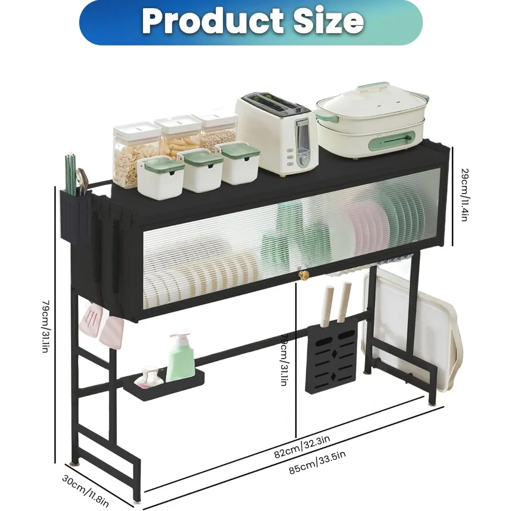 Dish Drying Rack,3-Tier Over Sink Dish Drainer Drying Rack,33.5" Over Sink Dish Rack for Small Kitchen, Space-Saving Drying Rack 6