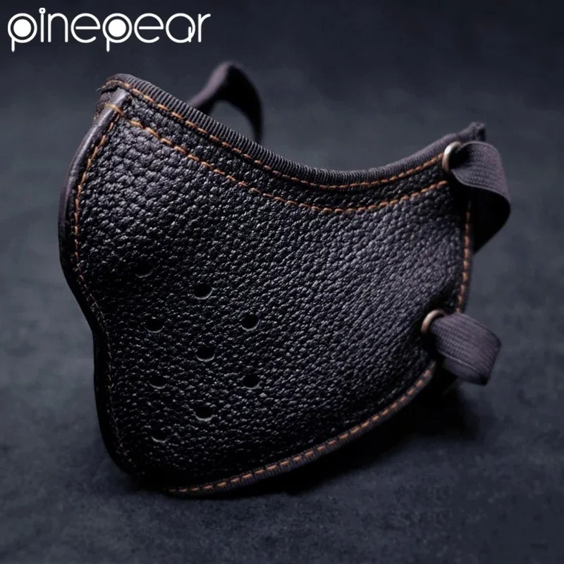 PinePear Mens Punk Gothic Leather Mask Biker Motorcycle Mask