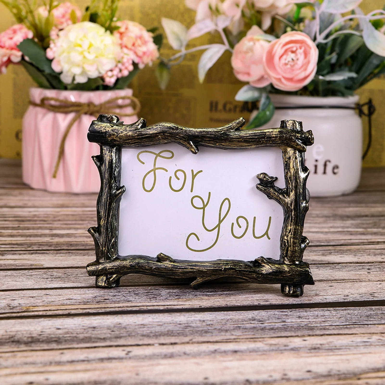 Retro Floral Photo Frame Elliptical Desktop Picture Frame Ornament Small Baroque Photo Holder Prop photo frame wood canvas frame wood photo frame wood frame wood picture frame art frames Wedding Home Decor Gift