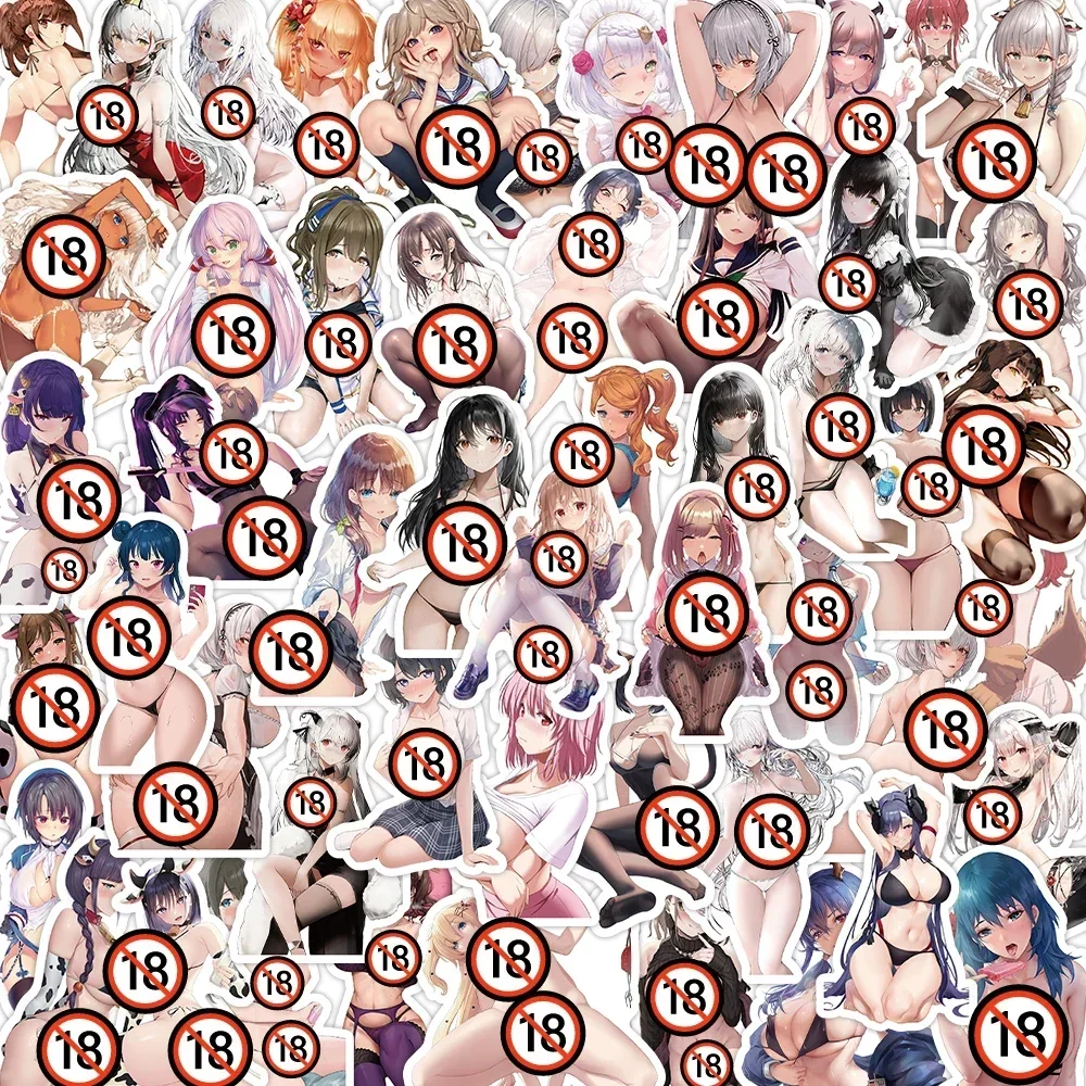 50pcs Waifu Hentai Anime Sexy Girls Cute Versatile Waterproof Stickers (18+) 4