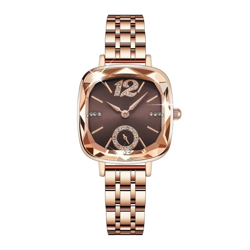 Square women's watch with diamond inlaid quartz watch 6