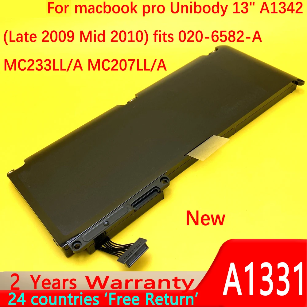 

New A1331 Laptop Battery For Apple MacBook 13.3" A1331 A1342 Unibody MC207LL/A MC516LL/A 020-6809-A 10.95V 63.5Wh High Quality