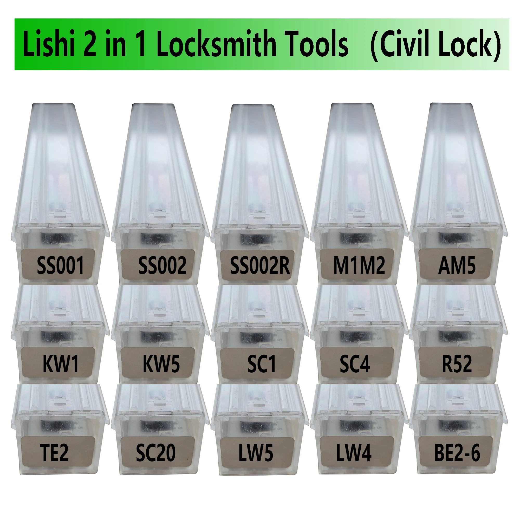 Lishi 2 In 1 Ss001 Ss002 Pro Ss002R M1/M2 Am5 R52 Kw1 Kw5 Sc1 Sc4 Sc20 Lw4 Lw5 Be2-6 Per Blocco Civile Professionale Attrezzi Del Fabbro