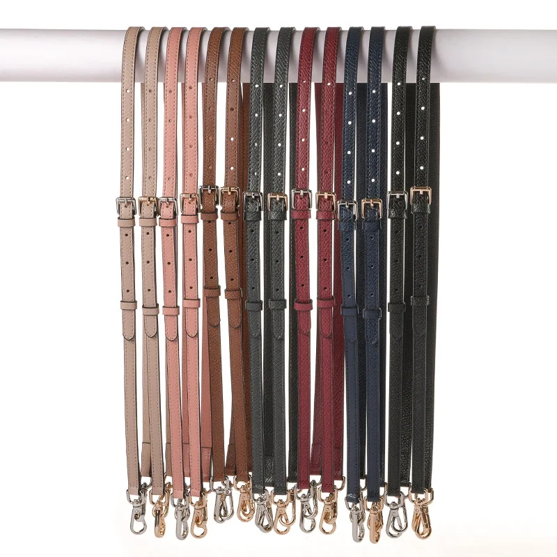 Mesh Stripes Two-layer Cowhide Leather Bag Strap Handbag Belt Shoulder Messenger Crossbody Bags 1.2cm Wide Replacement Straps 120cm pu leather bag strap handbag metal chain shoulder straps purse crossbody bags chain replacement bag chains bag handles