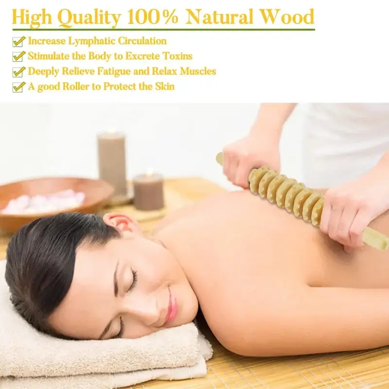 Wooden Abdomen Massager Multifunctional Fitness Roller Stick Muscle Relax Tool Body Anti Cellulite Waist Massage 9-Wheel massage tool muscle massager muscle massager stick cellulite massager roller roller massager massage roller