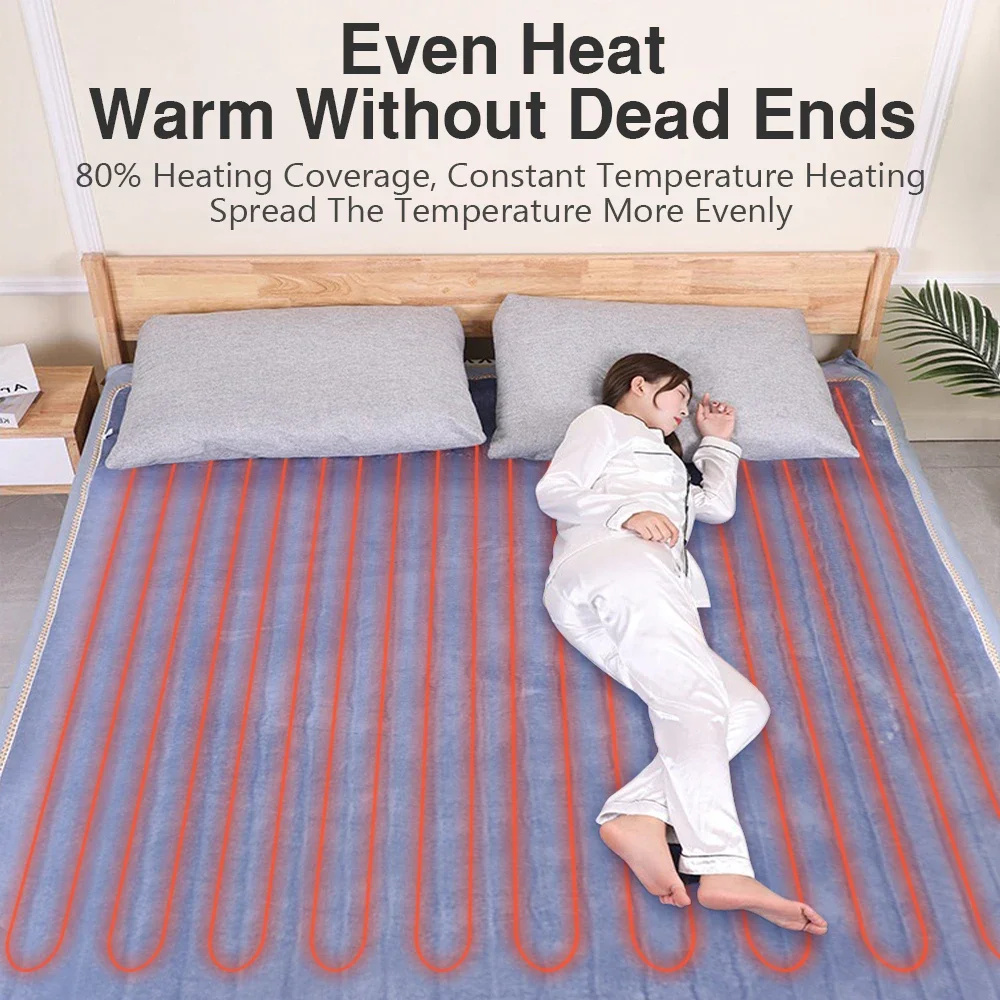 Intelligent Switch Electric Blanket 220V Thicker Heater Blanket Mattress Thermostat Electric Heating Blanket Body Warmer FluffyI 2