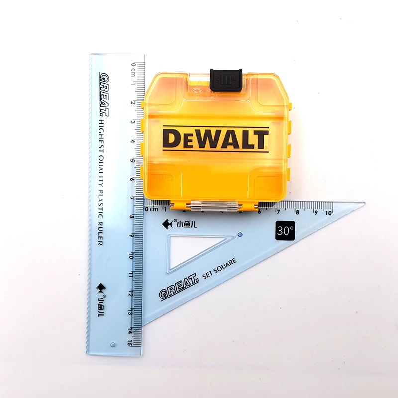DEWALT Original Drill Bits Mini Containment Box Yellow Shell Sliding Switch Small Tough Case 74*67*17MM 1PCS 5