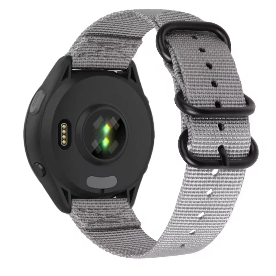 Premium Nylon Loop Band with Three-Ring Metal Buckle - Lightweight & Durable Bracelet