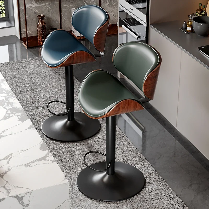 Metal Iron Bar Stool Lift Back High Stool Home Island High Front Desk Chair Conference Room Reception Stools