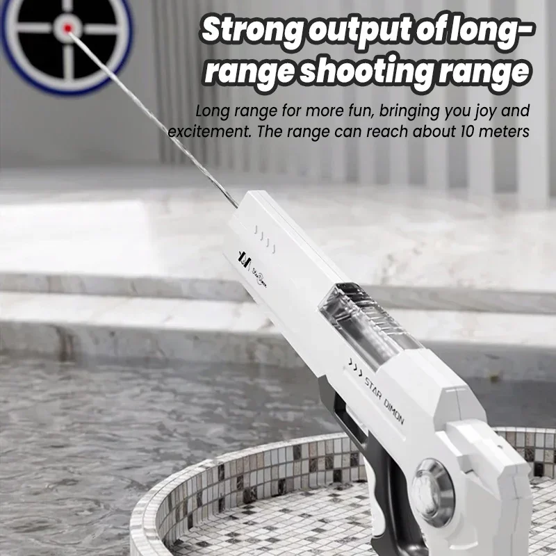 Electric Shooting Water Gun Toys Big Capacity Water Absorption Automatic High Pressure Blaster Soaker Outdoor Pool Toy for Boys 4