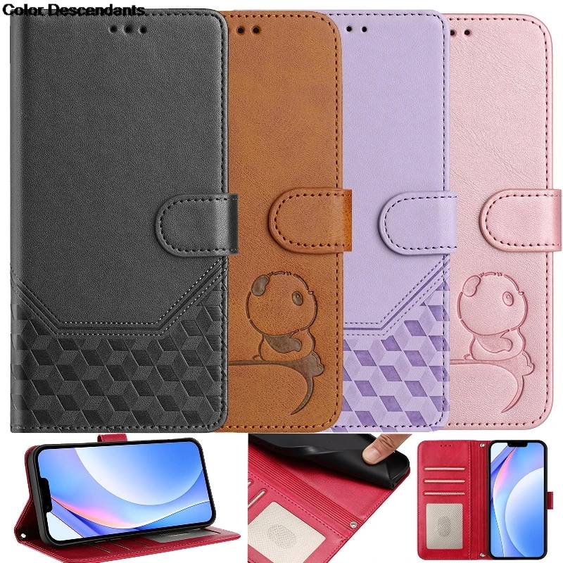 Premium Flip PU Leather Wallet Phone Case with Card Slot and Book Cover Design