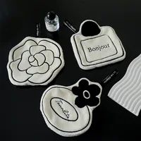 French Hanging Small Household Square Towel Kitchen Bathroom White Absorbent Double Thick Hand Towel Children Fine Hand Towel 3