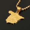 Spain Map Pendant Chain For Women Jewelry Love ESPAGNE Country Spanish 6