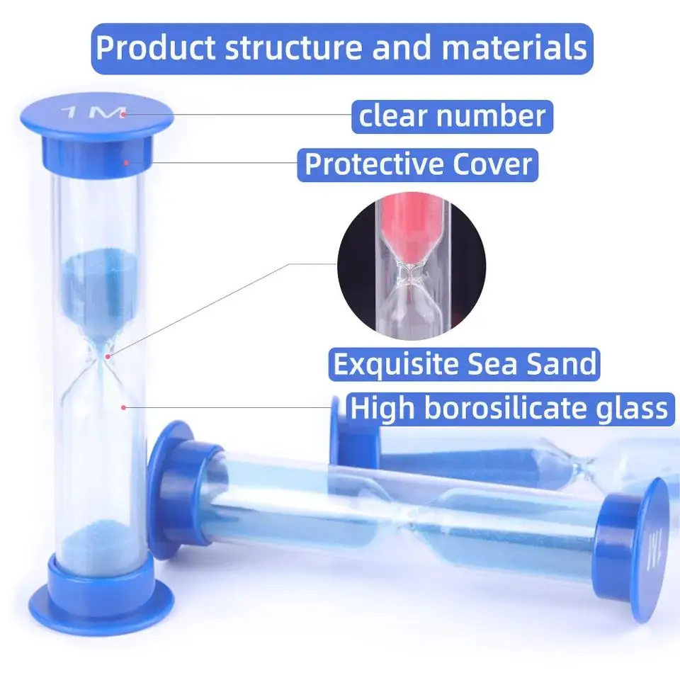 Sand Timer Liquid Hourglass Timer Colored Hourglass 6pcs Creative Hourglass Timer Colorful Sand Timers Plastic 30s/1/2/3/5/10mins Sand Clock Timer Kitchen Kids Room Small Sandglass