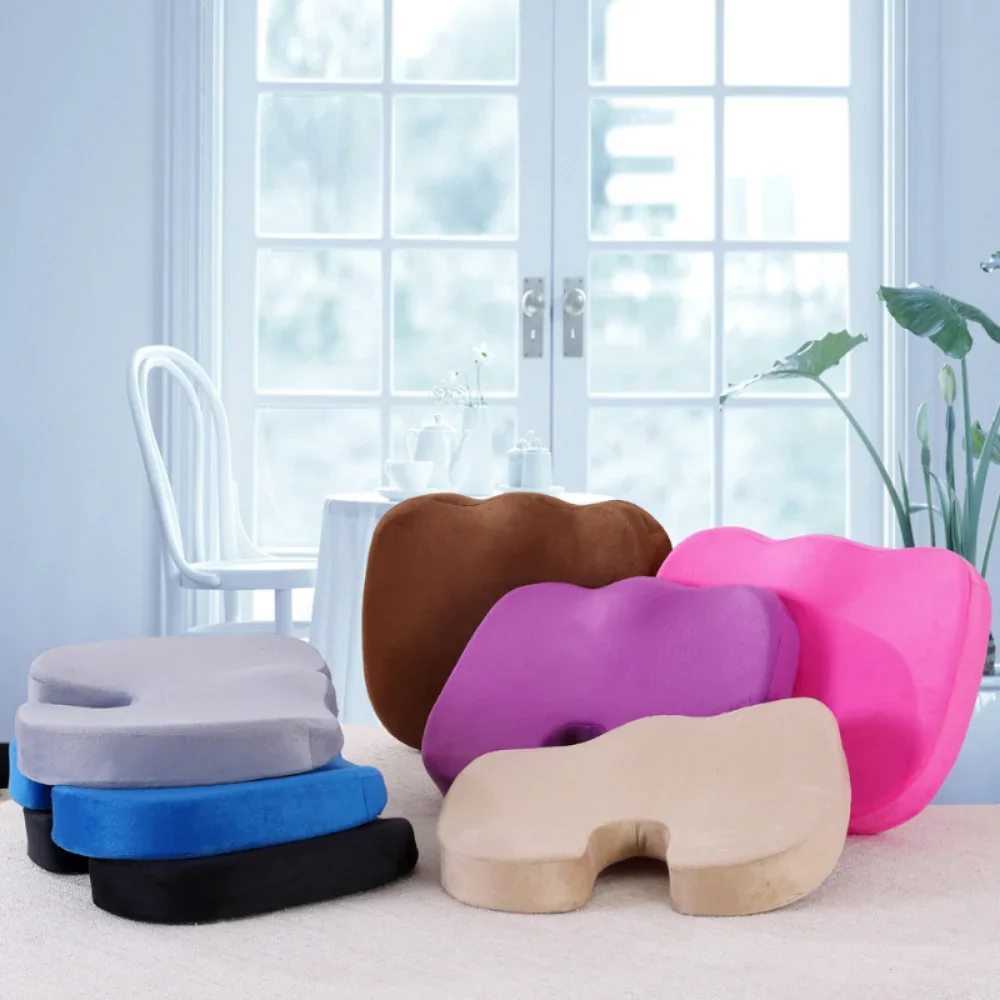 U-shaped Gel or Memory Foam Seat Cushion Massage Car Office Chair for Long Sitting Coccyx Back Tailbone Pain Relief Gel Pad