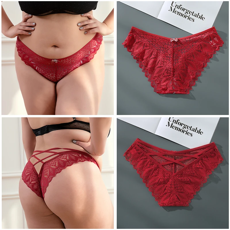 3pcs S-3xl Sexy Lace Panties Women Underwear Lingerie Comfort
