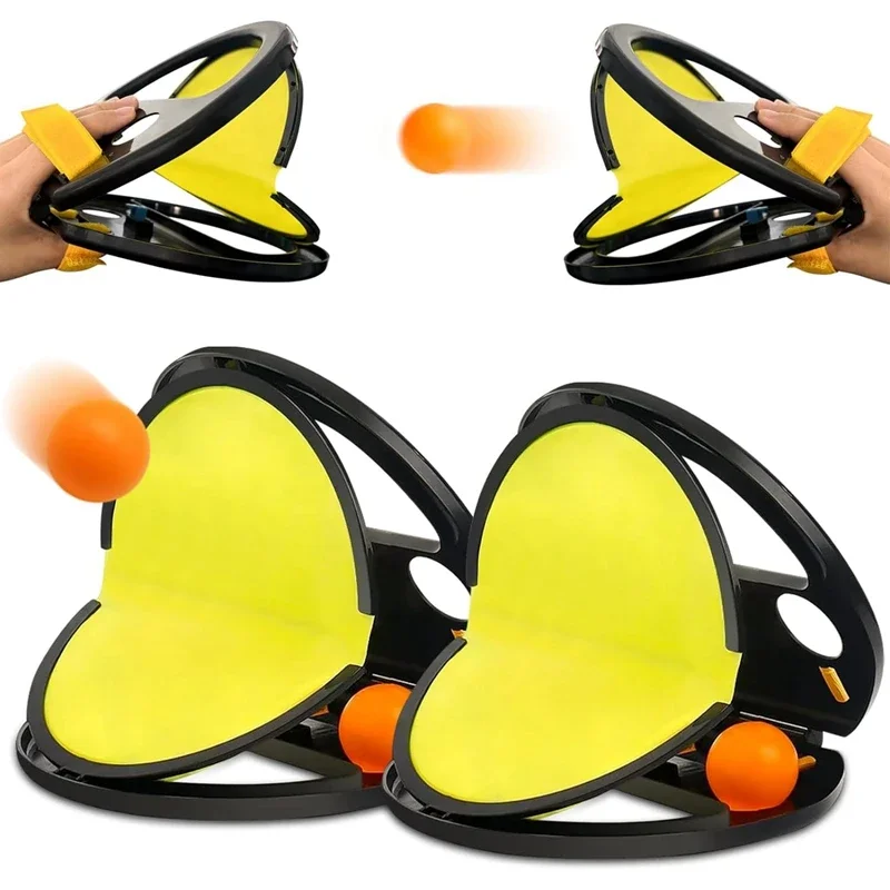 1-2pcs Table Tennis Multiple People Throwing Catching Toy Outdoor Kids Hand Catching Racket Clip Sports Fitness Beach Games