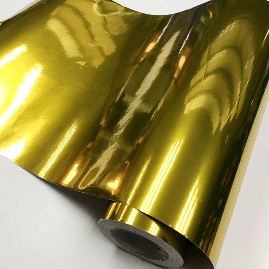 Gold Mirror Chrome Vinyl Wrap, Mirrored Gold Vinyl - YesWrap – yeswrap