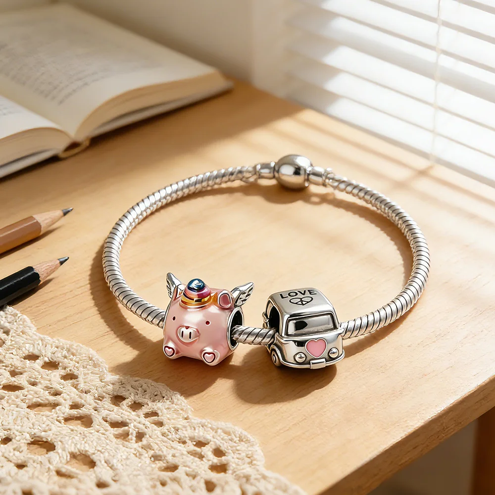 인기 급상승 DIY 바다바람 귀여운 애완동물 어린이 같은 기분을 선사하는 자동차 참 장식 비즈 오리지널 스네이크 본 팔찌에 어울리는 정교한 쥬얼리 선물