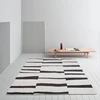 Modern Luxury Carpets for Living Room Fluffy Soft Plush Rug Black White Lines Bedroom Decor Carpet Large Area Washable Study Mat 4