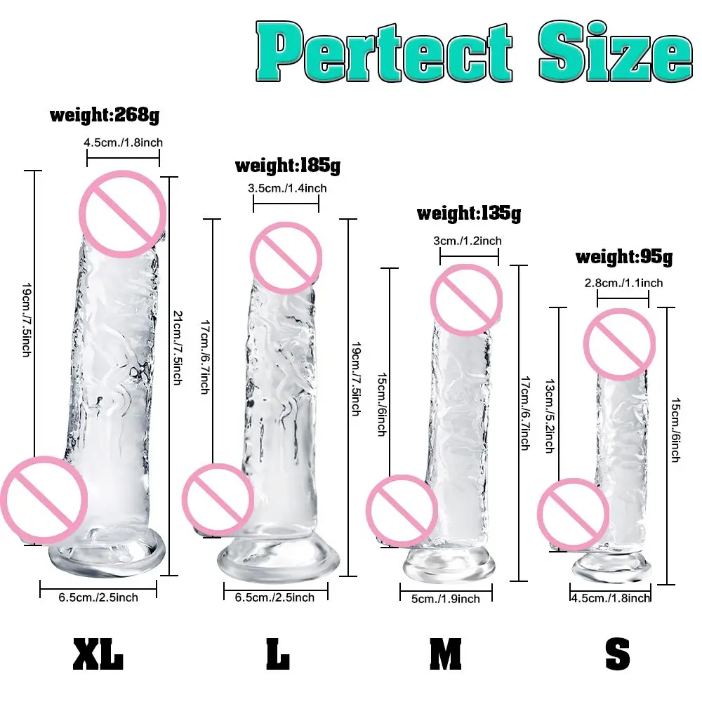 Sex Toys 4 Size Transport Silicone Dildo Fake Dick for Women Artificial Penis with Suction Cup Female Masturbation Adult 18+