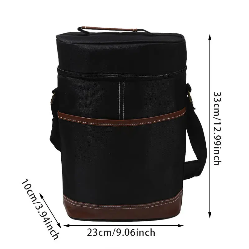 Cooler Bag for 2 Bottles Wine Bag Portable Bucket Carrier with Ice Champagne Picnic Pack Travel Carrier Wine Cooler Totes