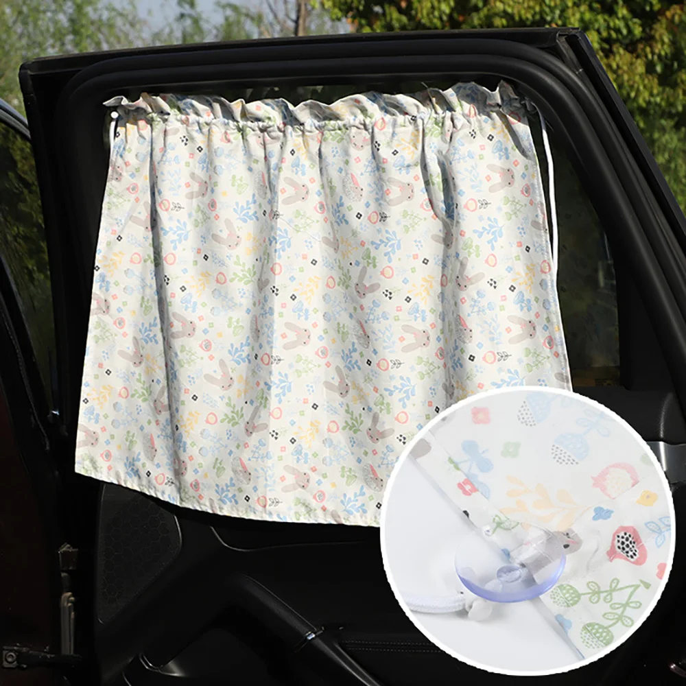 Cute Rabbit Cherry Travel Cotton Horse Children's Car Sunshade Windshield Sunshade Rear Side Window UV Protection Car C