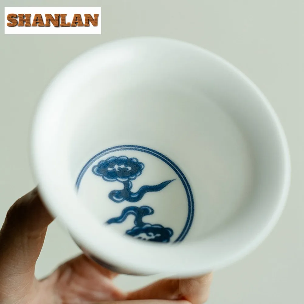 150ml Blue And White Cover Bowl Creative Dragon Pattern Ercai Gaiwan Antique Tea Tureen Tea Maker Chinese Items Ornaments