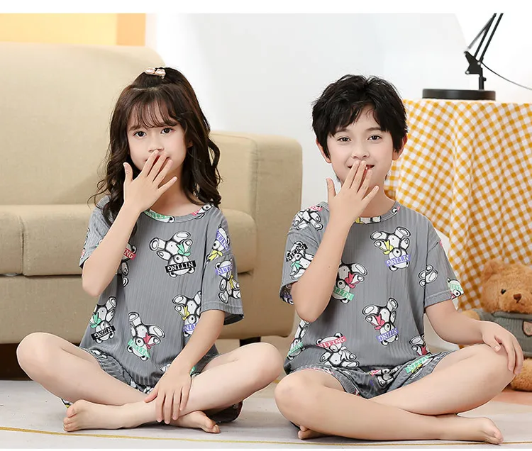 Pink Girl Heart Pajamas Set 2 to 3 4 5 6 7 8 9 10 11 12 13 14 Year Summer Princess Nightwear Kids Sleepwear Cute Children Pijama pajama sets boy