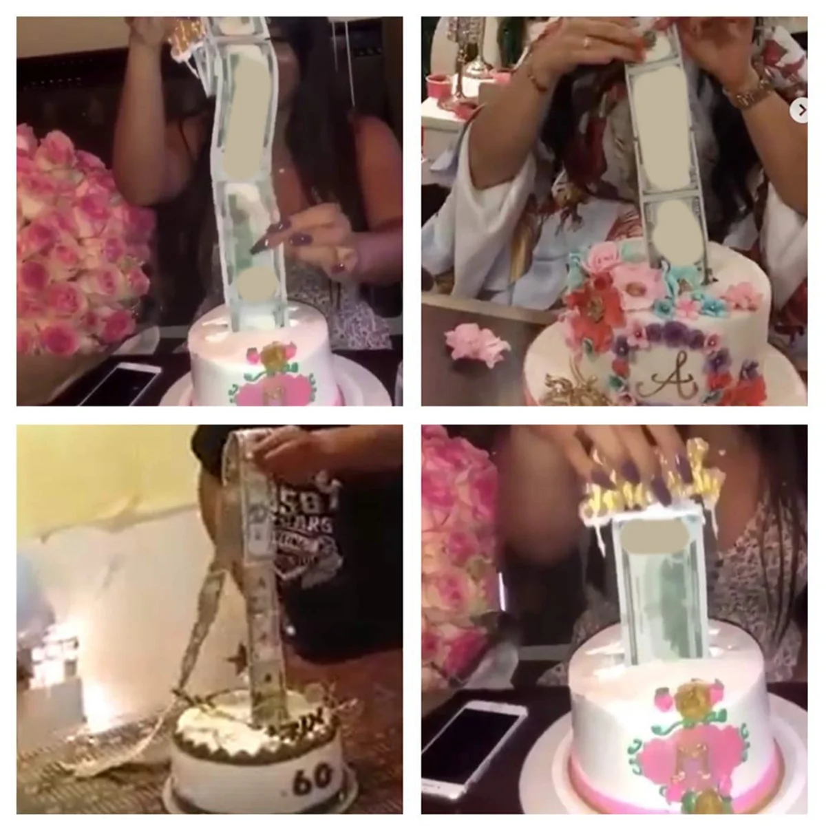 Baking Supplies Cake Money Box Set Money Pulling Cake Making Mold Cake ATM Box with Gold Glitter Happy Birthday Topper
