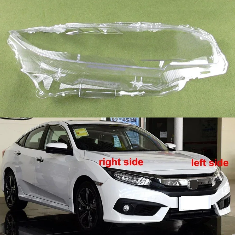 Honda Civic 2016 2017 2018 2019, 높은 표준 LED 전조등 커버, 투명 전등갓 램프, 헤드라이트 쉘 렌즈, 플렉시 글라스