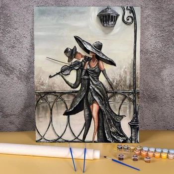 Dipingi con i numeri Kit Donne astratte Dipingere con i numeri su colori su tela per adulti Pittura acrilica fai da te Arte della parete Regalo Decorazioni per la casa 1