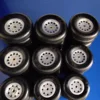 1 Pair Of High Quality CNC Aluminum accessories Rubber Wheel Tire 3" 3.5''  4'' for RC airplanes 6