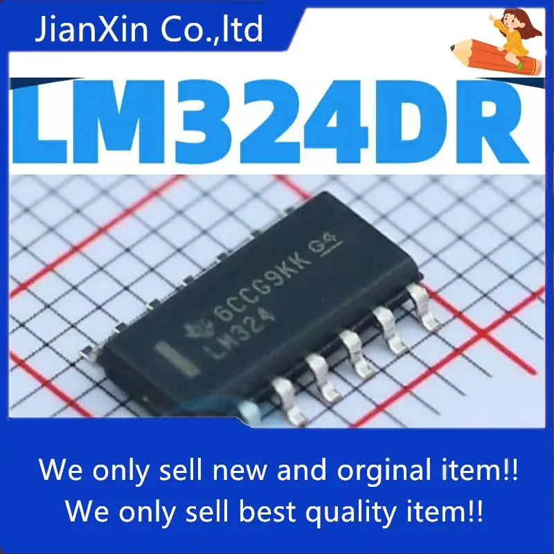 

30pcs 100% orginal new LM324 LM324DR LM324DT SMD SOP-14 four-way operational amplifier