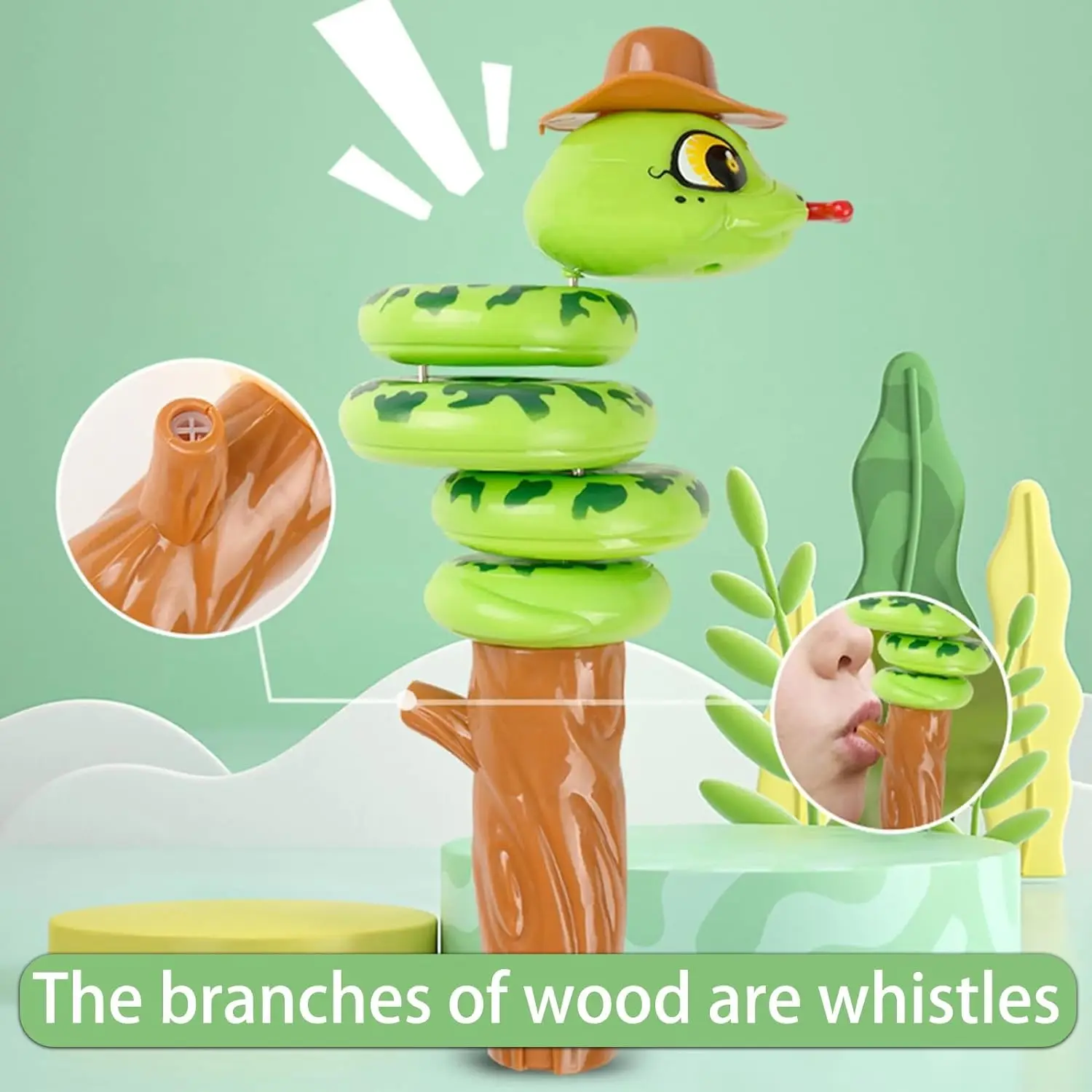 Whistle Snake-Shaped Toy Fun Balance Rotating Swinging Workmanship Whistle