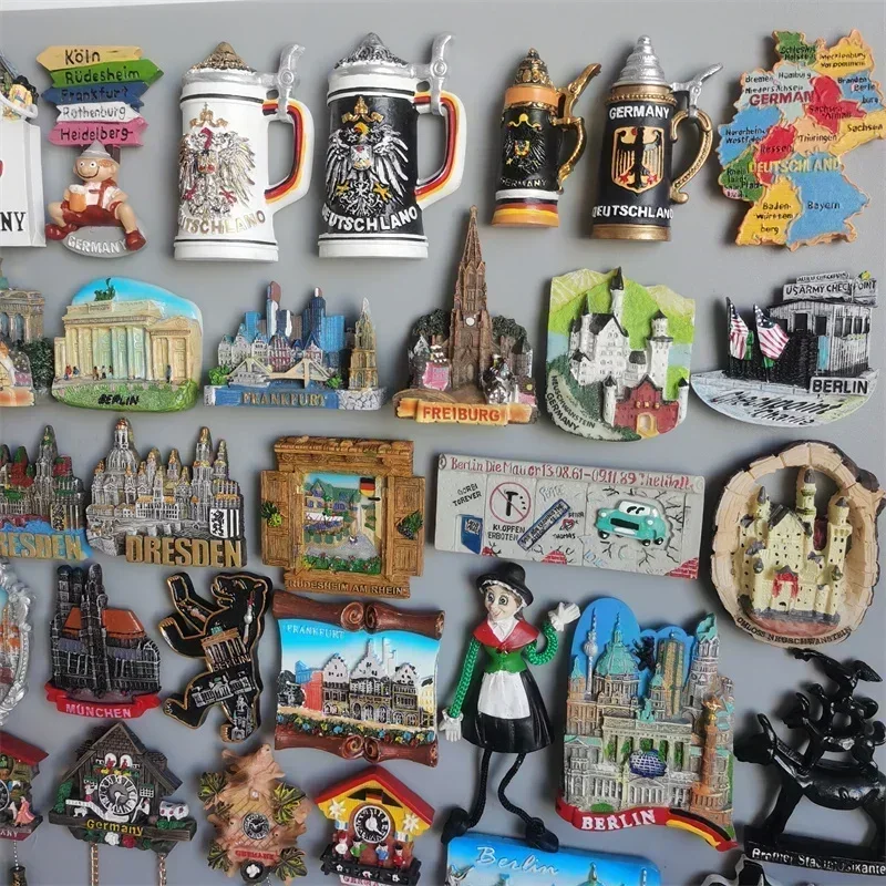 Germany Fridge Magnets Cuckoo Clock Mug Berlin Munich Dresden Frankfurt Freiburg Neuschwanstein Refrigerator Magnets Sticker magnetic fridge magnets magnetic sticker magnetic fridge stickers refrigerator decor