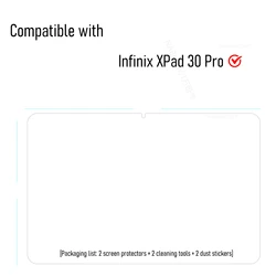 Enhanced Tempered Glass Screen Protector for 11 Tablets, Full HD, Damage - Proof, Bubble - Free (2 - Pack) (2P - XPad 30 Pro)