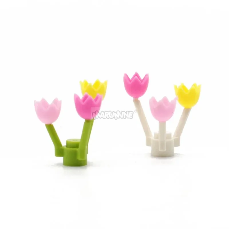 Marumine 100PCS Grass  Building Blocks Compatible 3741 City Flower MOC Bricks Parts Construction Jungle Forest Accessories 5
