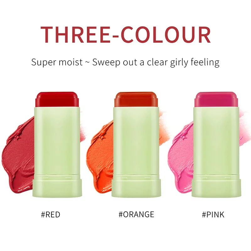 Blush Stick Blush Cream Multi-function Natural Cheek Face Rouge Lasting High Color Rendering Brightening Skin Tone Waterproof