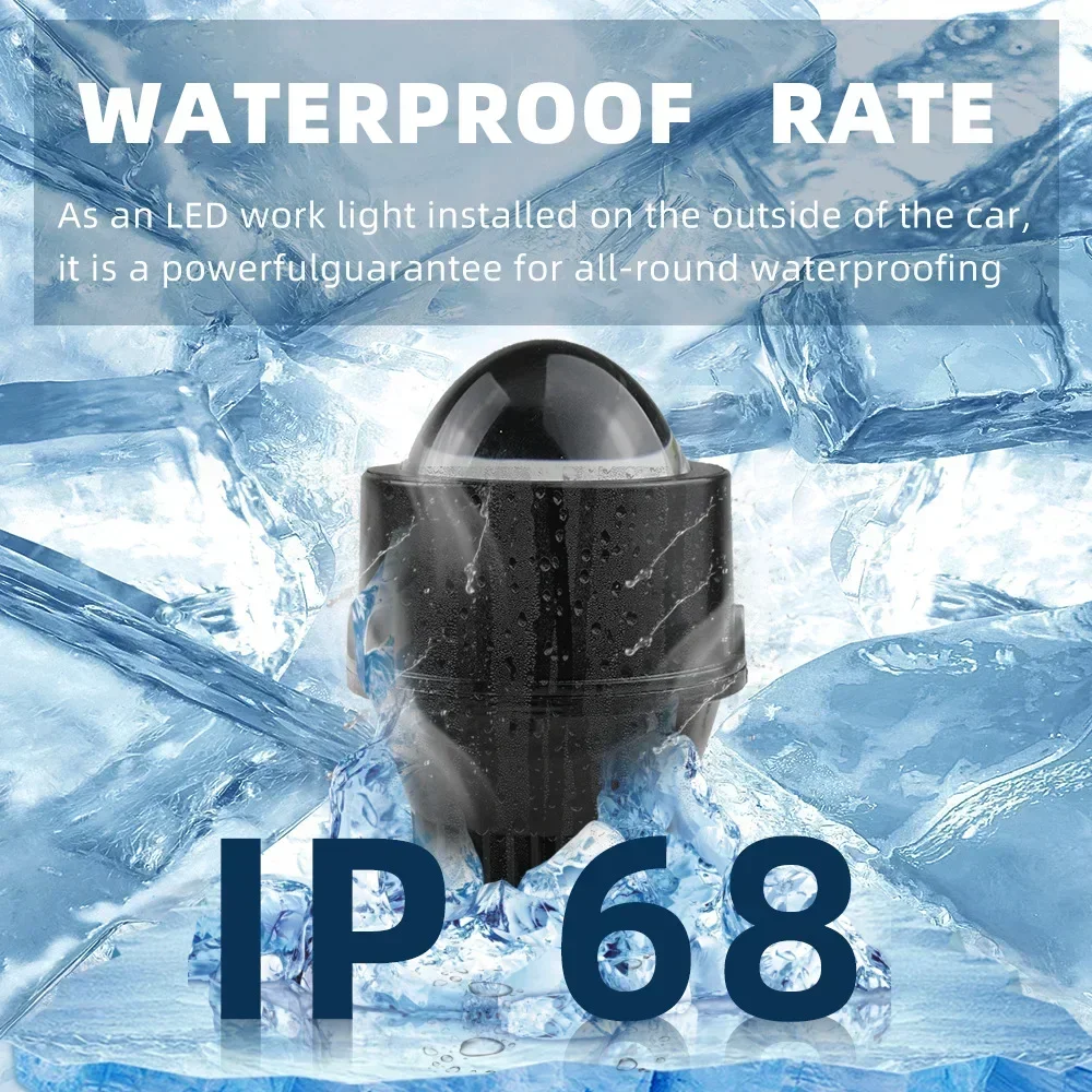 

Universal 3 Inch Bi LED Fog Projector Lens - 3000K 4300K 6000K HD Blue Film Glass Lens Waterproof for Honda Toyota Nissan Valeo